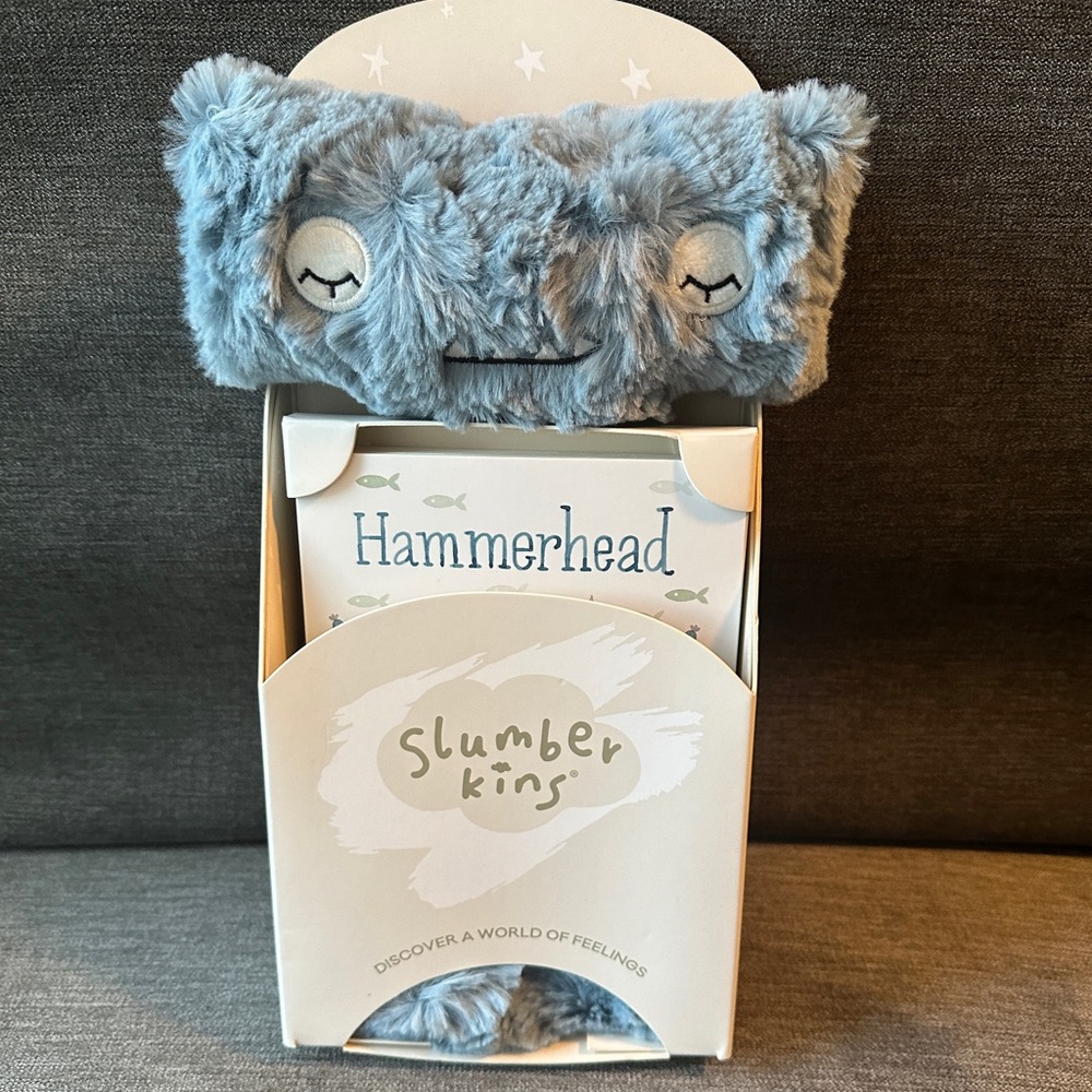 Slumberkins Hammerhead Snuggler in Blue with Book